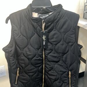 Women's Black Quilted Vest